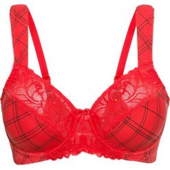 Biustonosz "minimizer" bonprix czerwono-czarny z nadrukiem. Biustonosze marki bonprix. Za 59.99 zł.
