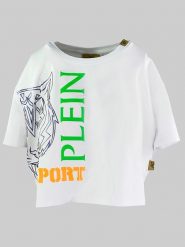 Plein Sport Koszulka w kolorze białym rozmiar: L. Białe t-shirty sportowe Plein Sport, l, bez wzorów, bez ramiączek. Za 167.67 zł.