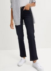 Jeansy ze stretchem, straight, mid waist. Niebieskie jeansy bonprix, bez wzorów, z jeansu. Za 149.99 zł.