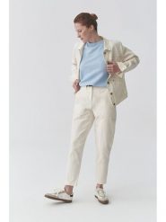 TATUUM Spodnie w kolorze kremowym rozmiar: 44. Brązowe spodnie materiałowe Tatuum, bez wzorów, z bawełny, z podwyższonym stanem. Za 140.53 zł.