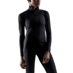 Damska koszulka kompresyjna zapinana na zamek Craft Active Extreme. Czarne t-shirty sportowe Craft, l, bez wzorów, z jersey, bez ramiączek. Za 332.55 zł.
