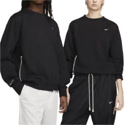 Bluza z okrągłym dekoltem Nike Dri-Fit. Czarne bluzy z kapturem Nike, xxl, bez wzorów, z bawełny, bez kaptura, dri-fit (nike). Za 327.50 zł.