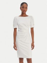 DKNY Sukienka koktajlowa DD6A1666 Écru Slim Fit. Sukienki DKNY, bez wzorów, z syntetyku, wizytowe, bez kołnierzyka, bez ramiączek. Za 539.99 zł.