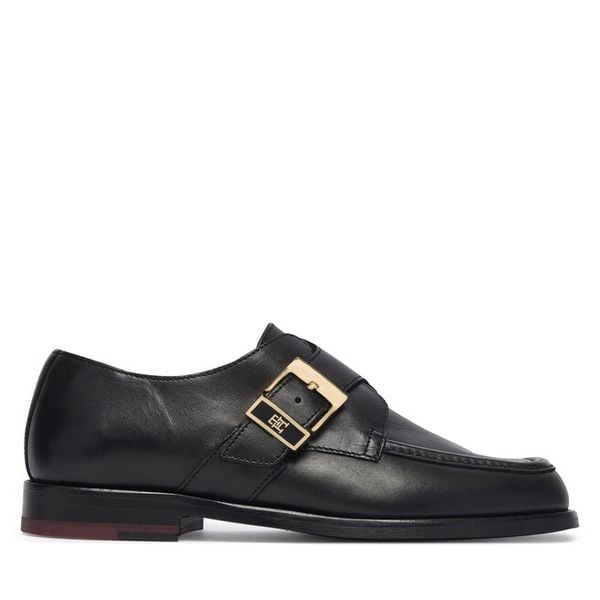 Półbuty Tommy Hilfiger. Czarne półbuty wsuwane Tommy Hilfiger, bez wzorów, bez obcasa, na płaskiej podeszwie. Za 649.99 zł.