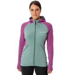 Bluza trekkingowa damska Vaude Scopi Fleece polarowa. Zielone bluzy bez kaptura Vaude, s, bez wzorów, z elastanu, bez kaptura. W wyprzedaży za 417.49 zł.