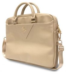 Torba Guess Triangle 4G Computer Bag 15'' - 16'' (złoty). Żółte torby na laptopa Guess, z aplikacjami, ze skóry ekologicznej, na ramię. Za 279.00 zł.