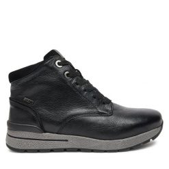 Botki Caprice. Czarne botki Caprice, bez wzorów, bez obcasa, na płaskiej podeszwie, bez zapięcia. Za 269.99 zł.