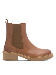 Sergio Bardi Botki KAP-C1060-01SB Brązowy. Brązowe botki Sergio Bardi, bez wzorów, bez obcasa, na płaskiej podeszwie, bez zapięcia. Za 279.00 zł.