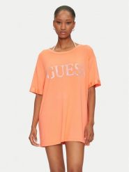 Guess T-Shirt E5GI07 K68D2 Pomarańczowy Regular Fit. Brązowe t-shirty Guess, s, z aplikacjami, z wiskozy, bez kołnierzyka, bez ramiączek. Za 159.99 zł.