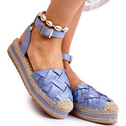 WS1 Damskie Espadryle Sandały Na Platformie Niebieskie Susane. Niebieskie sandały WS1, bez wzorów, z gumy, boho, bez obcasa, na platformie, bez zapięcia. Za 89.00 zł.