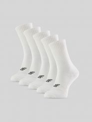 4F Skarpetki długie (5-pack) damskie - białe 35-38. Białe skarpetki 4f, bez wzorów, z bawełny. Za 69.99 zł.