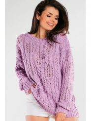 Awama Sweter w kolorze fioletowym rozmiar: onesize. Różowe swetry Awama, bez wzorów, bez ramiączek. Za 101.06 zł.