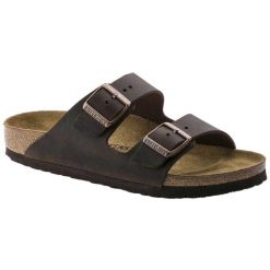 Sandały Damskie Arizona Habana Z Nubuku. Brązowe sandały Birkenstock, bez wzorów, z materiału, bez obcasa, na słupku, bez zapięcia. Za 538.35 zł.