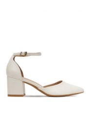 JENNY Czółenka CEO-ANGEL WS210702-10 Biały. Białe czółenka Jenny, bez wzorów, z materiału, bez obcasa, bez zapięcia. Za 129.99 zł.