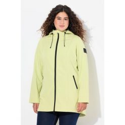 Damskie Długa kurtka softshell HYPRAR hydrofobowa trapezowy krój. Zielone kurtki przejściowe sportowe Ulla Popken, plus size, bez wzorów, z elastanu, bez kaptura, trekkingowe. Za 480.99 zł.