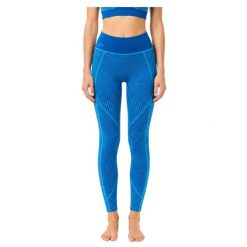 Legginsy treningowe damskie Lacoste. Niebieskie legginsy Lacoste, s, bez wzorów, z dzianiny, z podwyższonym stanem, do biegania. Za 347.00 zł.