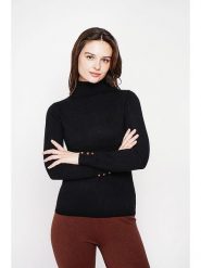 C& Jo Golf w kolorze czarnym rozmiar: 36. Czarne swetry C& Jo, bez wzorów, ze splotem, klasyczne, bez ramiączek. Za 158.47 zł.