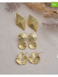 Luseera Kolczyki-wkrętki (3 pary) rozmiar: onesize. Żółte kolczyki Luseera, metalowe. Za 43.99 zł.