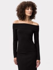 Les Lunes Bluzka "Dariaa" w kolorze czarnym rozmiar: XXS. Czarne bluzki Les Lunes, xxs, bez wzorów, bez kołnierzyka, bez ramiączek. Za 126.99 zł.