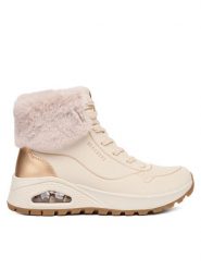 Skechers Trzewiki Uno Rugged 167993/NTGD Écru. Botki Skechers, bez wzorów, ze skóry, bez obcasa, na płaskiej podeszwie, bez zapięcia. Za 369.99 zł.