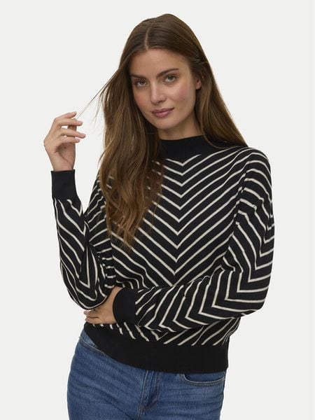 Vero Moda Sweter Capricorn 10331893 Czarny Regular Fit. Czarne swetry Vero Moda, xl, bez wzorów, z bawełny, bez ramiączek. Za 159.99 zł.