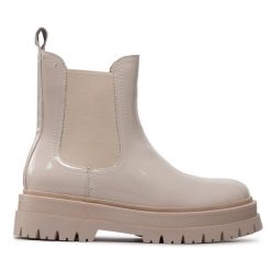 Sztyblety DeeZee. Brązowe botki DeeZee, bez wzorów, bez obcasa, na płaskiej podeszwie, bez zapięcia. Za 149.99 zł.