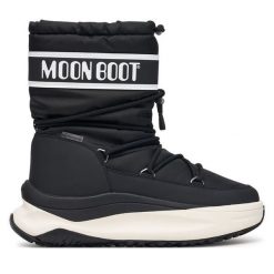 Śniegowce Moon Boot. Czarne śniegowce Moon Boot, bez wzorów, bez zapięcia. Za 989.99 zł.