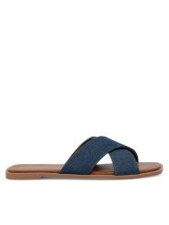 JENNY Klapki WFA2749-1 Niebieski. Niebieskie klapki Jenny, bez wzorów, z materiału, bez obcasa, bez zapięcia. Za 69.99 zł.