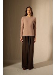 Perfect Cashmere Kaszmirowy sweter "Liora" w kolorze jasnobrązowym rozmiar: L. Brązowe swetry Perfect Cashmere, l, bez wzorów, z kaszmiru, bez ramiączek. Za 434.95 zł.