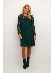 Cream Sukienka w kolorze zielonym rozmiar: L. Zielone sukienki Cream, l, bez wzorów, z koronki, bez kołnierzyka, bez ramiączek, midi, rozkloszowane. Za 152.99 zł.