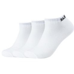 Skarpetki sportowe dla dorosłych 3PPK Mesh Ventilation Socks. Białe skarpetki Skechers, bez wzorów, z bawełny. Za 39.99 zł.