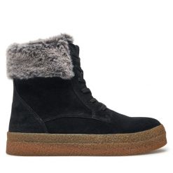 Botki Caprice. Czarne botki Caprice, bez wzorów, bez obcasa, na płaskiej podeszwie, bez zapięcia. Za 279.99 zł.