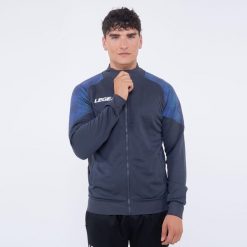 Kobieta Biegowa Kurtka Lekka Oddychająca Ciemnoszara-Turkusowa. Niebieskie kurtki do biegania LEGEA, m, bez wzorów, z bawełny, bez kaptura, do biegania. Za 136.00 zł.