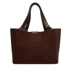 Torebka DKNY. Brązowe shopper bag DKNY, bez wzorów, bez dodatków. Za 789.99 zł.