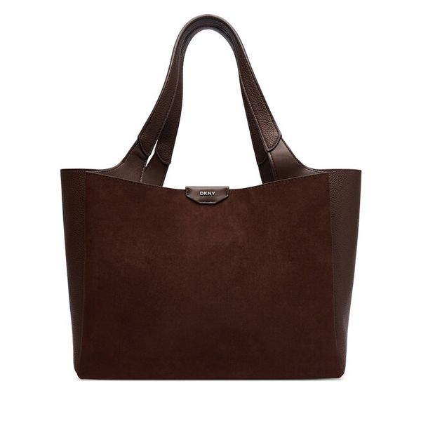 Torebka DKNY. Brązowe shopper bag DKNY, bez wzorów, bez dodatków. Za 789.99 zł.