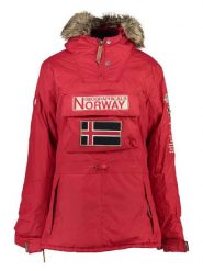Geographical Norway Parka "Boomera" w kolorze czerwonym rozmiar: L. Czerwone kurtki Geographical Norway, l, bez wzorów, z futra, bez kaptura. Za 216.22 zł.