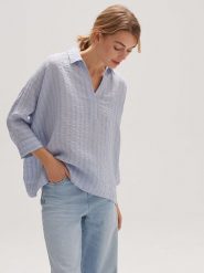 OPUS Bluzka "Foma" w kolorze błękitnym rozmiar: S. Niebieskie bluzki Opus, s, bez wzorów, bez kołnierzyka, bez ramiączek. Za 143.90 zł.