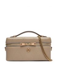 Tory Burch Torebka Charlie Quilted East-West Vanity Case 186036 Beżowy. Brązowe torebki klasyczne Tory Burch, bez wzorów, ze skóry, bez dodatków. Za 2,419.00 zł.
