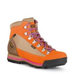 Buty trekkingowe damskie Aku Ultralight. Brązowe trekkingi Aku, bez wzorów, z gore-texu, za kostkę, bez zapięcia, trekkingowe, gore-tex. Za 499.00 zł.