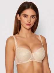 Triumph Biustonosz z fiszbiną Amourette Charm 10201686 Beżowy. Brązowe biustonosze Triumph, bez wzorów, z syntetyku. Za 139.99 zł.