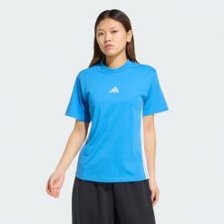 Koszulka Essentials 3-Stripes Cotton. Białe t-shirty sportowe adidas, l, bez wzorów, z bawełny, bez ramiączek, na fitness i siłownię. Za 105.99 zł.