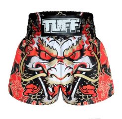 Spodenki treningowe TUFF Red Dragon. Czerwone szorty sportowe TUFF, bez wzorów, z materiału, na fitness i siłownię. Za 149.00 zł.