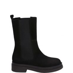 SZTYBLETY Z WYSOKĄ CHOLEWKĄ ERIKA201 CRO NER. Botki Venezia, bez wzorów, ze skóry, przed kolano, bez obcasa, bez zapięcia. Za 249.00 zł.