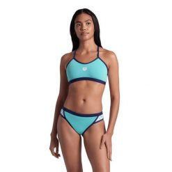 Strój kąpielowy damski dwuczęściowy sportowy na basen Arena Icons. Niebieskie bikini Arena, bez wzorów, sportowe. Za 79.99 zł.