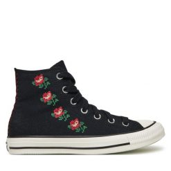 Trampki Converse. Czarne trampki Converse, bez wzorów, retro, bez zapięcia. Za 249.99 zł.