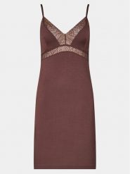 Femilet by Chantelle Koszula nocna Jazz FNA540 Brązowy Regular Fit. Brązowe koszule nocne Femilet by Chantelle, bez wzorów, z wiskozy, bez ramiączek. Za 219.99 zł.