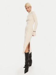 Patrizia Pepe Sukienka dzianinowa 2A2848 K214 Écru Regular Fit. Sukienki Patrizia Pepe, bez wzorów, z dzianiny, bez kołnierzyka, bez ramiączek. Za 799.99 zł.