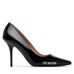 Szpilki LOVE MOSCHINO. Czarne szpilki Love Moschino, bez wzorów, bez obcasa, na szpilce, bez zapięcia. Za 549.99 zł.