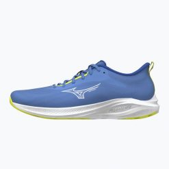 Buty do biegania damskie Mizuno Enerzy Runnerz 2. Niebieskie buty do biegania Mizuno, bez wzorów, z gumy, bez zapięcia, do biegania. Za 269.99 zł.