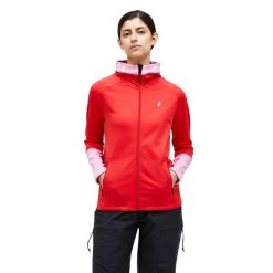 Bluza Peak Performance damska Rider Zip Hood czerwona - S. Czerwone bluzy Peak Performance, s, bez wzorów, bez ramiączek, bez kaptura. Za 679.00 zł.